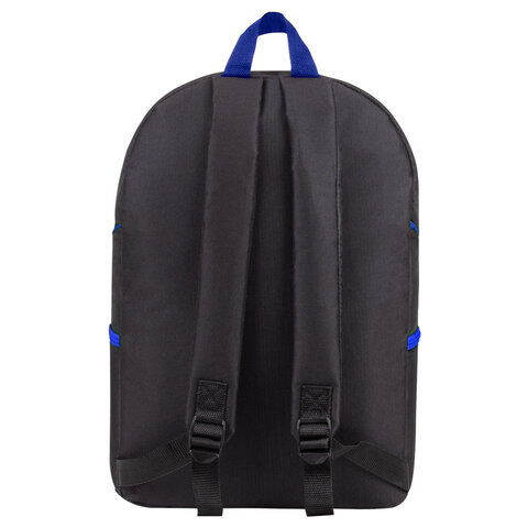diskont-line.ru Рюкзак STAFF TRIP универсальный, 2 кармана, черный с синими деталями, 40x27x15,5 см, 270786